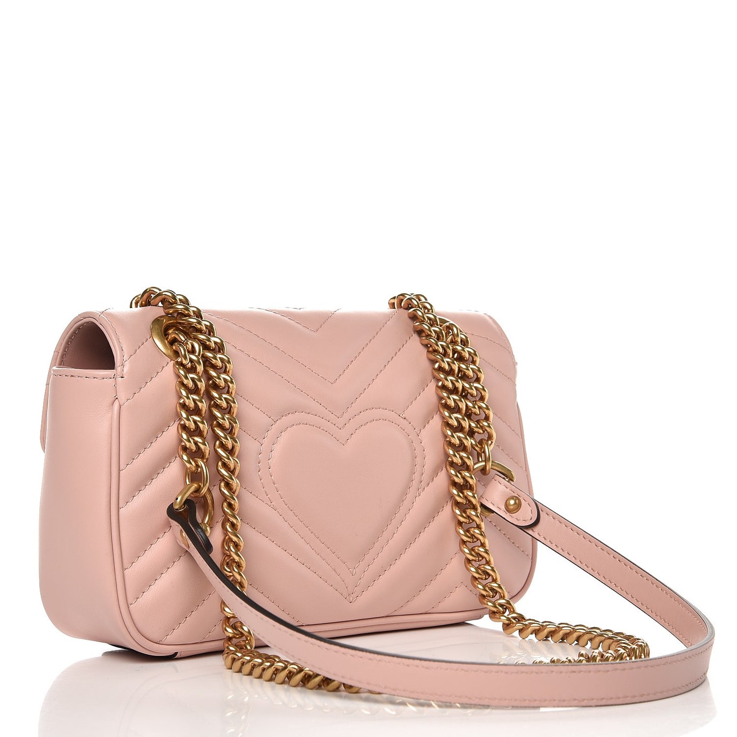 Calfskin Matelasse Mini GG Marmont Shoulder Bag Perfect Pink