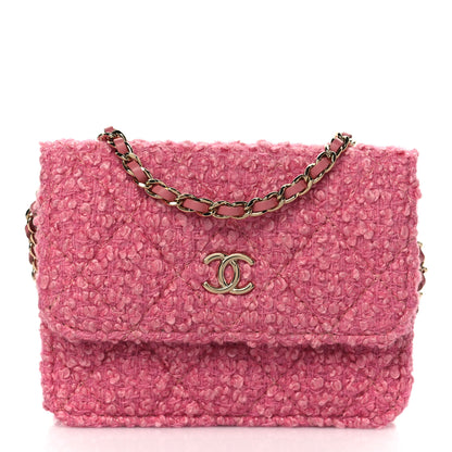 Chanel Tweed Quilted Flap Chain Waist Bag Pink 1 of 11