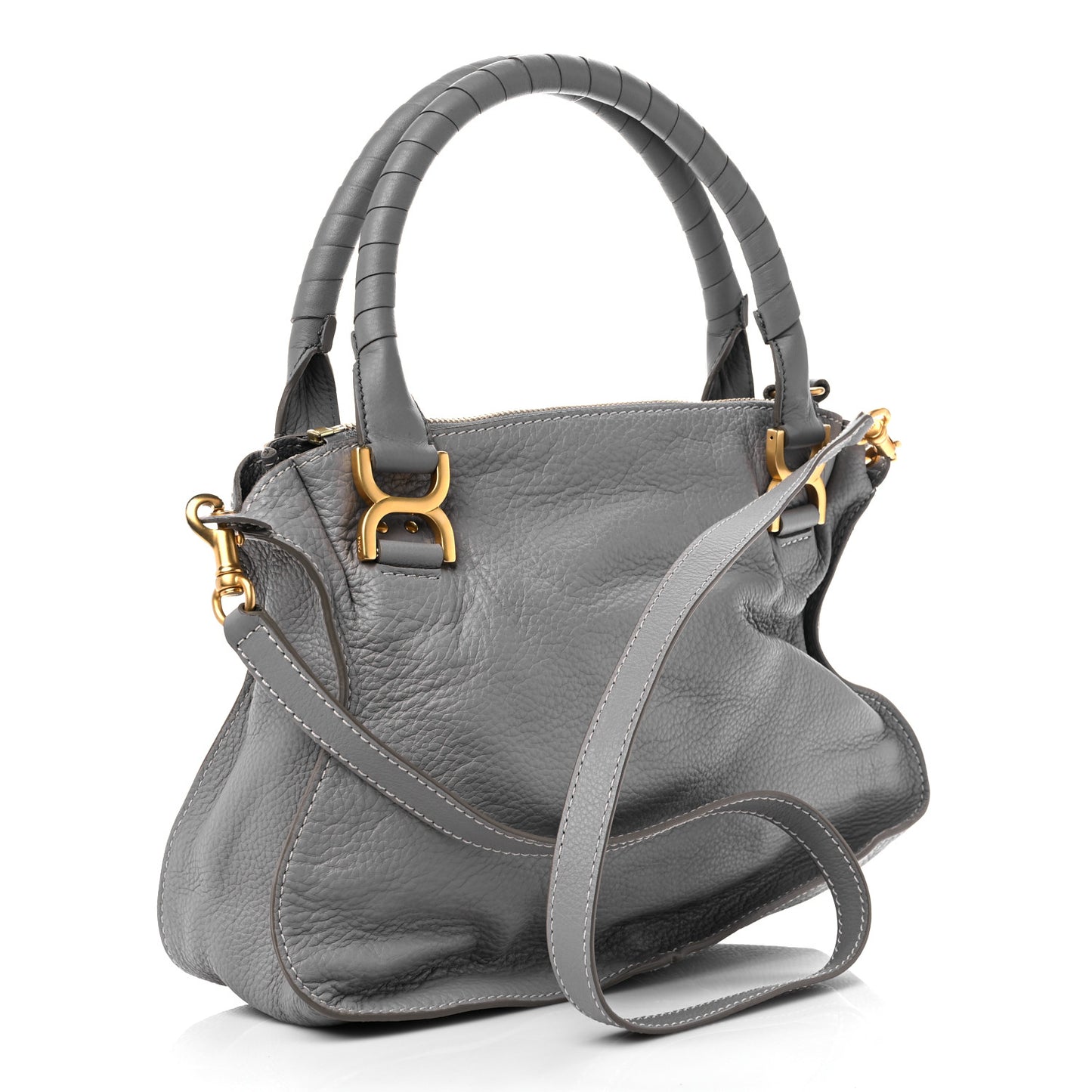 Calfskin Medium Marcie Satchel Cashmere Grey