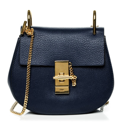 Chloe Grained Lambskin Mini Drew Shoulder Bag Royal Navy 1 of 6