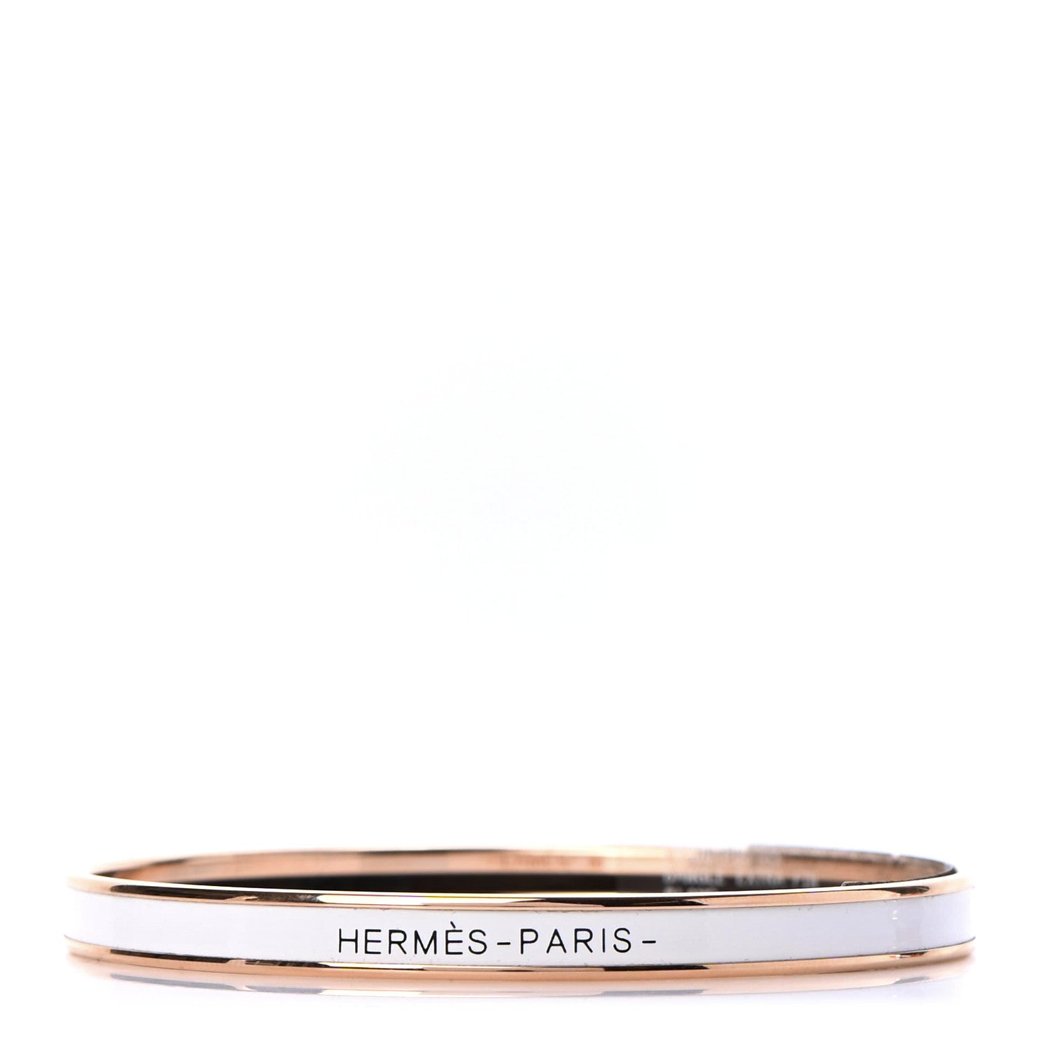 Hermes Enamel Printed Extra Narrow Bracelet 65 White 1 of 5