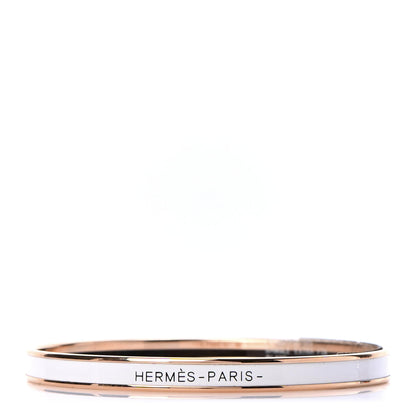 Hermes Enamel Printed Extra Narrow Bracelet 65 White 1 of 5