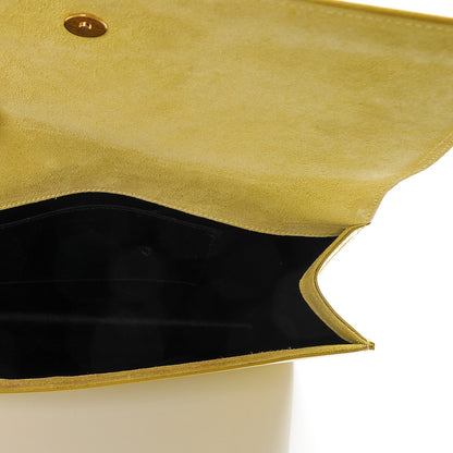 Saint Laurent Patent Calfskin Monogram Large Belle De Jour Clutch Yellow 5 of 6
