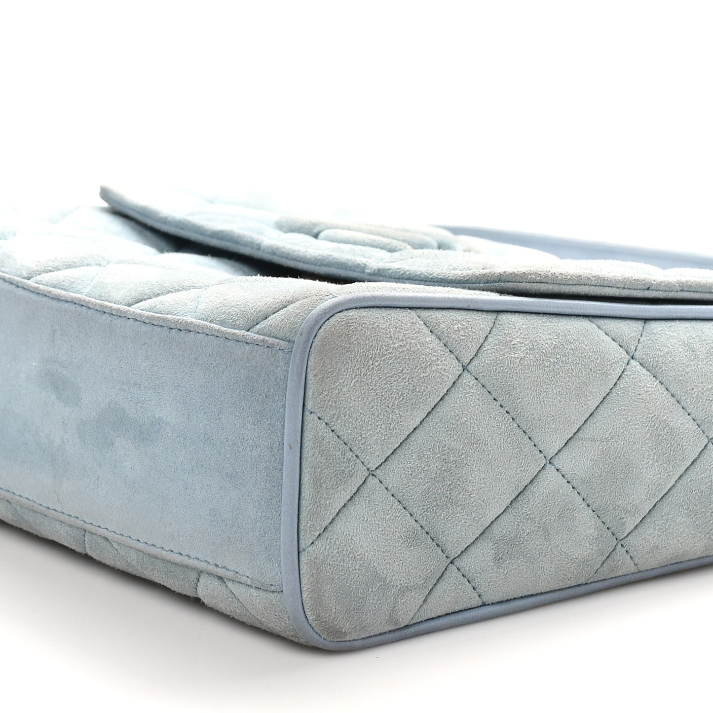 Suede Small Messenger Flap Light Blue