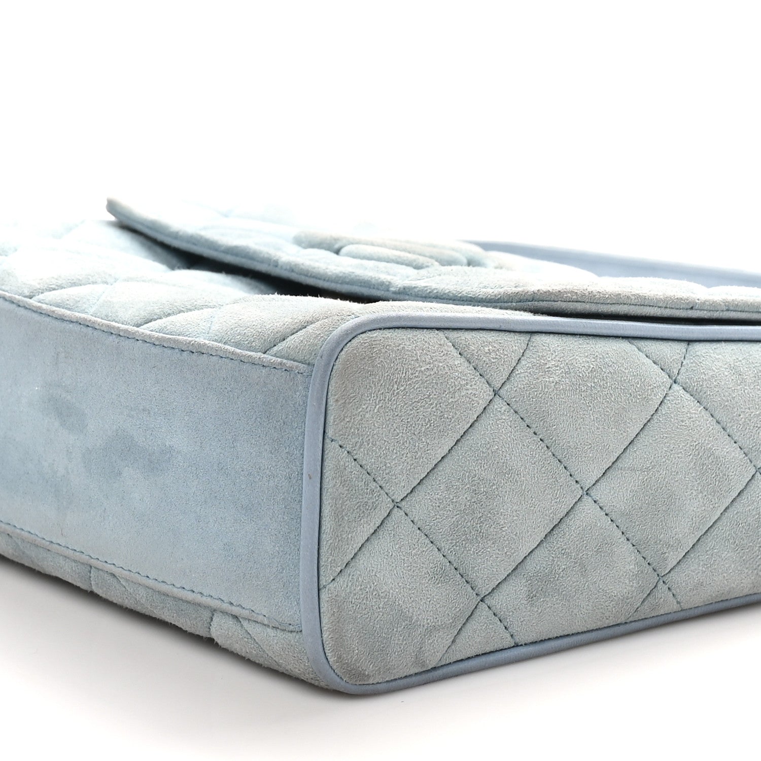 Chanel Suede Small Messenger Flap Light Blue 12 of 12