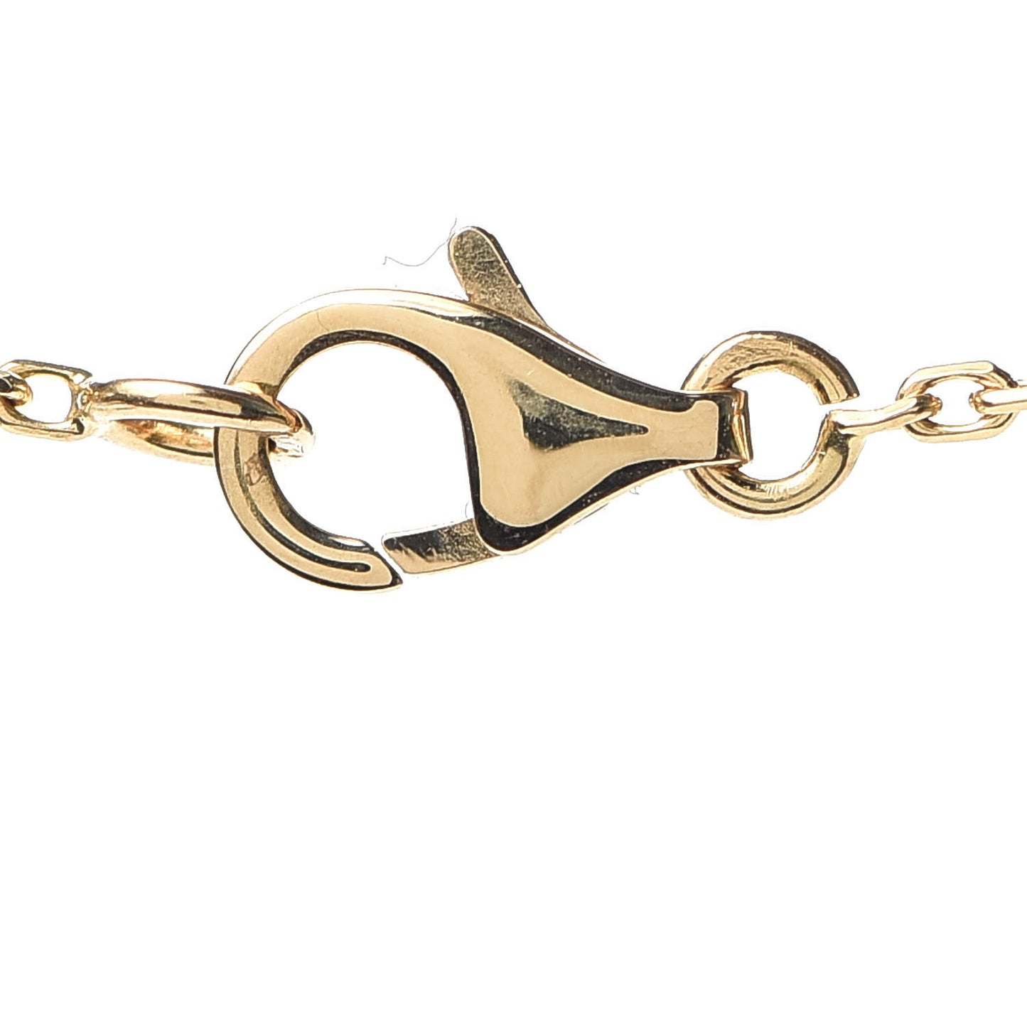 18K Yellow Gold Tiger Eye Vintage Alhambra Pendant Necklace