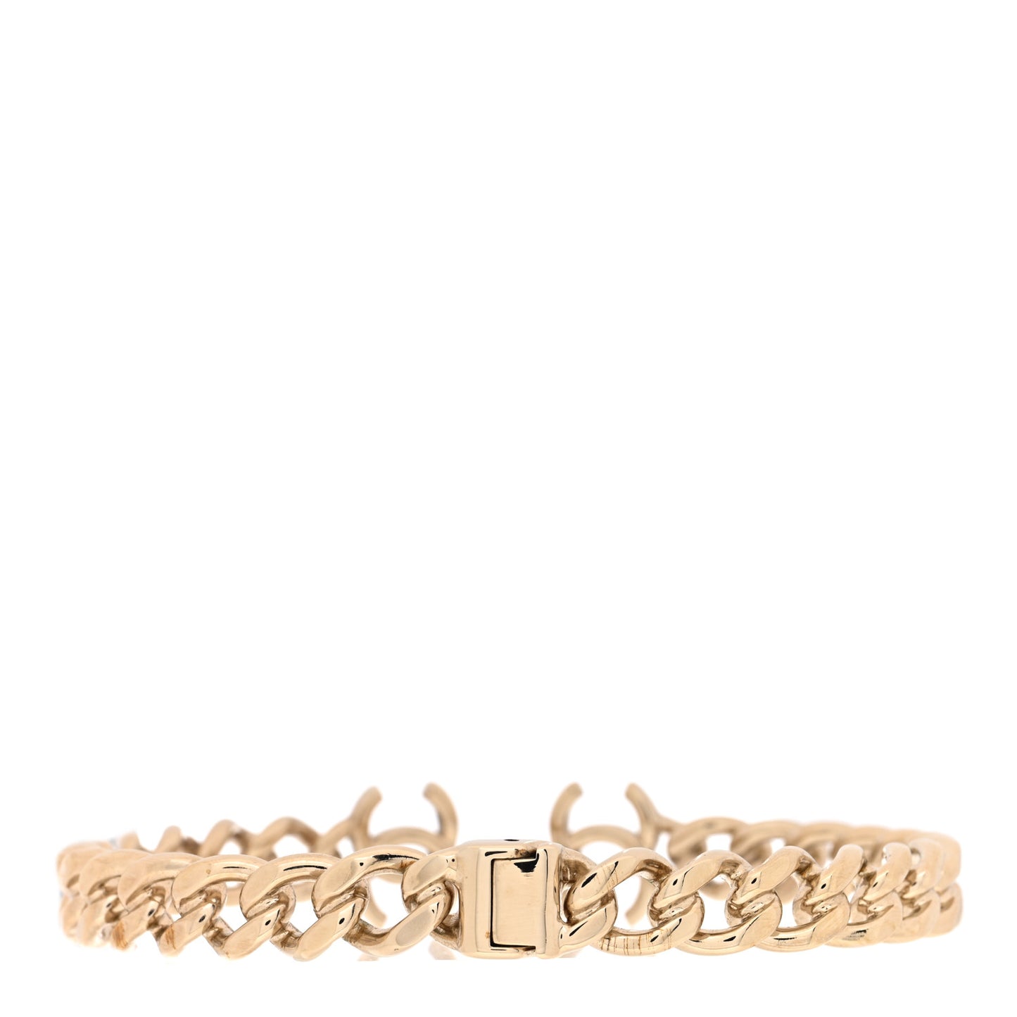 Metal CC Chain Link Choker Necklace S Gold