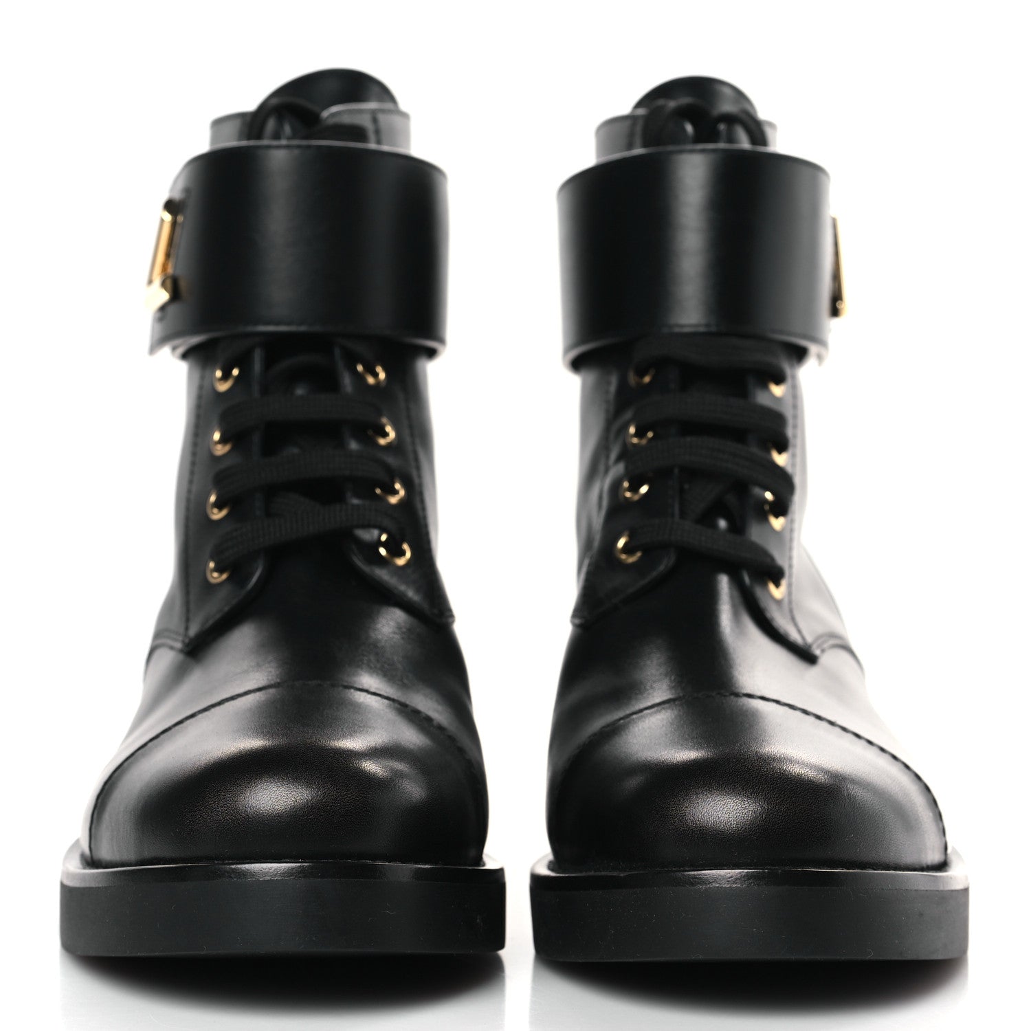 Louis Vuitton Calfskin Wonderland Flat Ranger Boots 39 Black 2 of 9