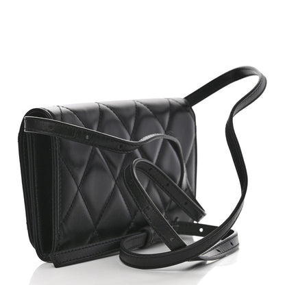 Balenciaga Nappa Calfskin Quilted Touch B Phone Holder With Strap Black 3 of 10