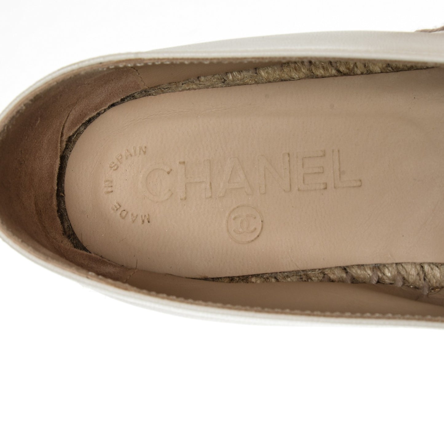 Lambskin Espadrilles 37 White Black