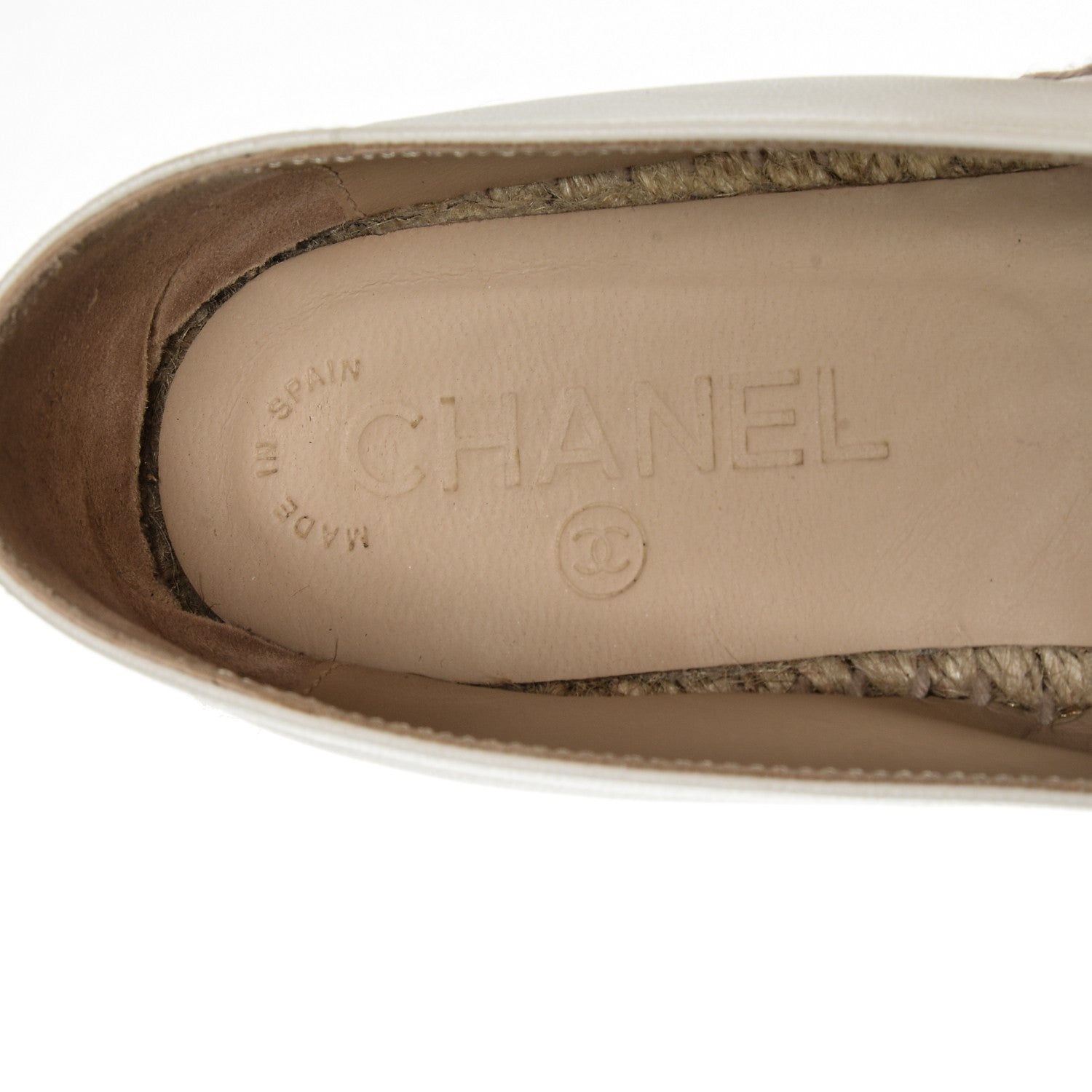 Chanel Lambskin Espadrilles 37 White Black 7 of 9