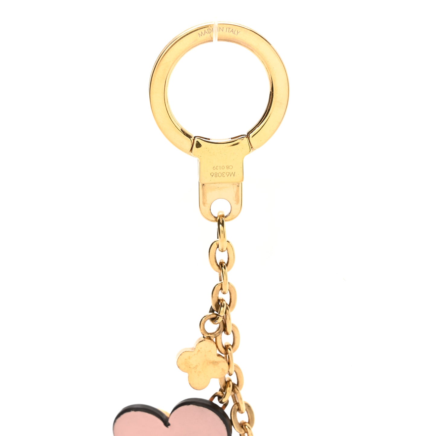 Brass Monogram Blooming Flowers Bag Charm Key Holder  Rose Ballerine