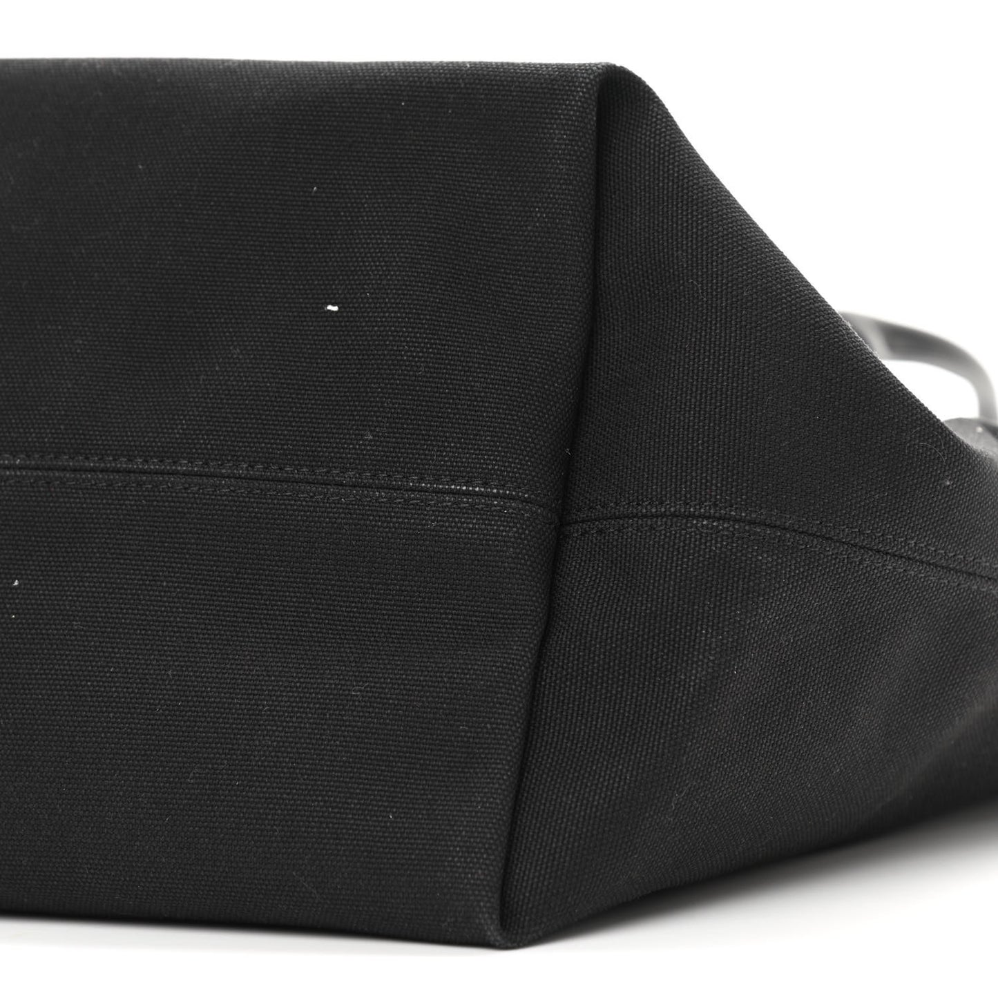 Cotton Canvas Calfskin BB Logo Jumbo Small Tote Bag Black White