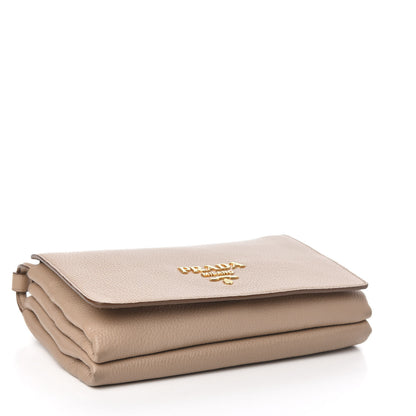 Prada Vitello Daino Crossbody Flap Argilla 4 of 10