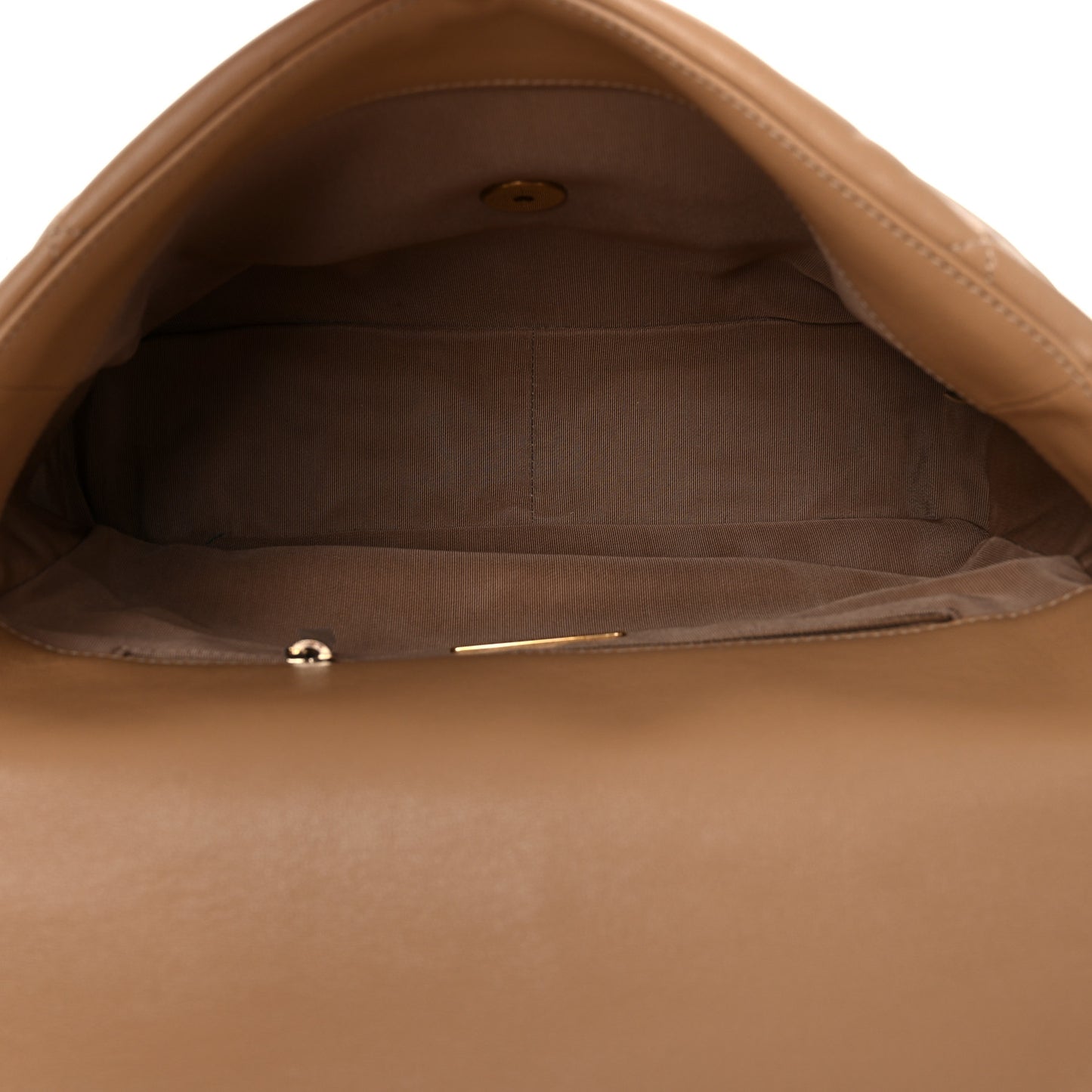 Lambskin Quilted Large Chanel 19 Flap Dark Beige