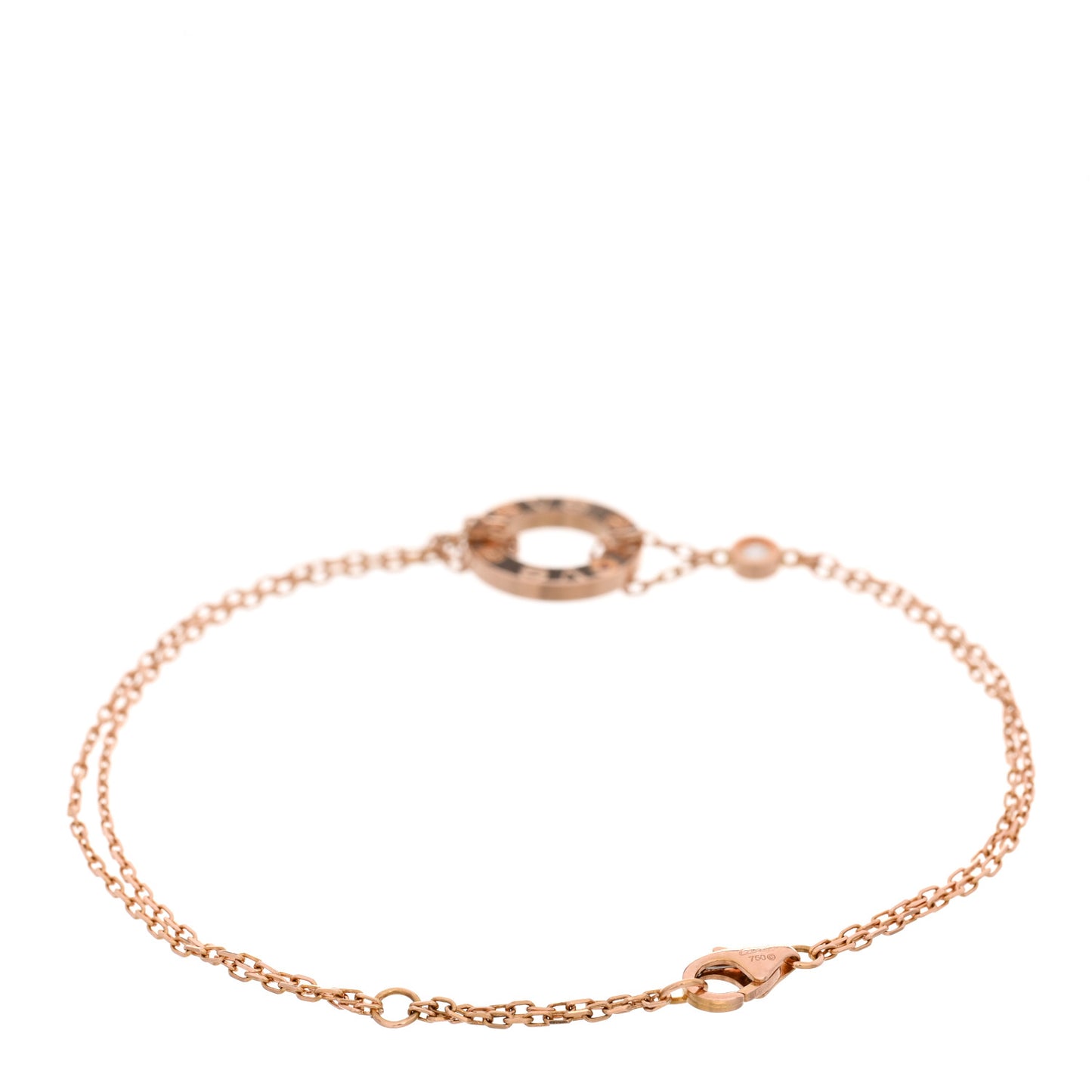 18K Pink Gold Diamond Pink Sapphire LOVE Bracelet