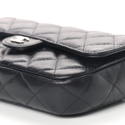 Chanel Caviar Quilted Flap Phone Holder With Chain Black 8 of 11