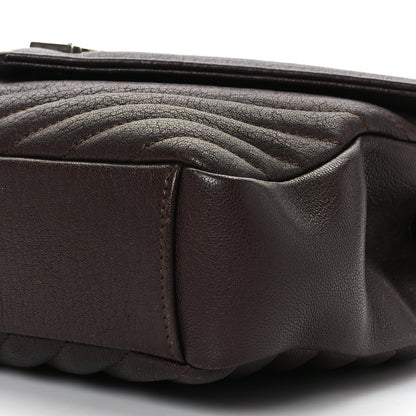Saint Laurent Sheepskin Matelasse Chevron Monogram Medium College Bag Black Tulip 8 of 8