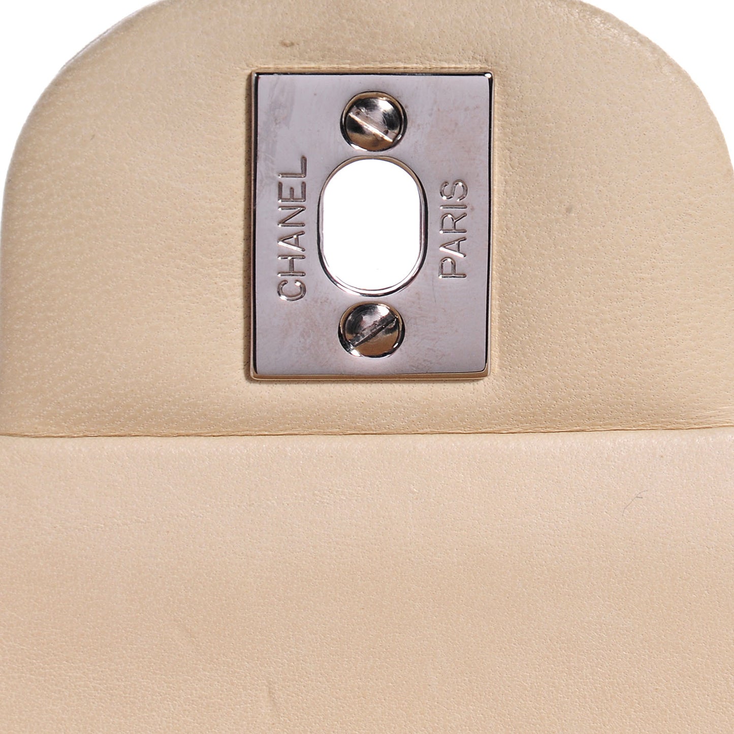 Lambskin Medium Double Flap Light Beige