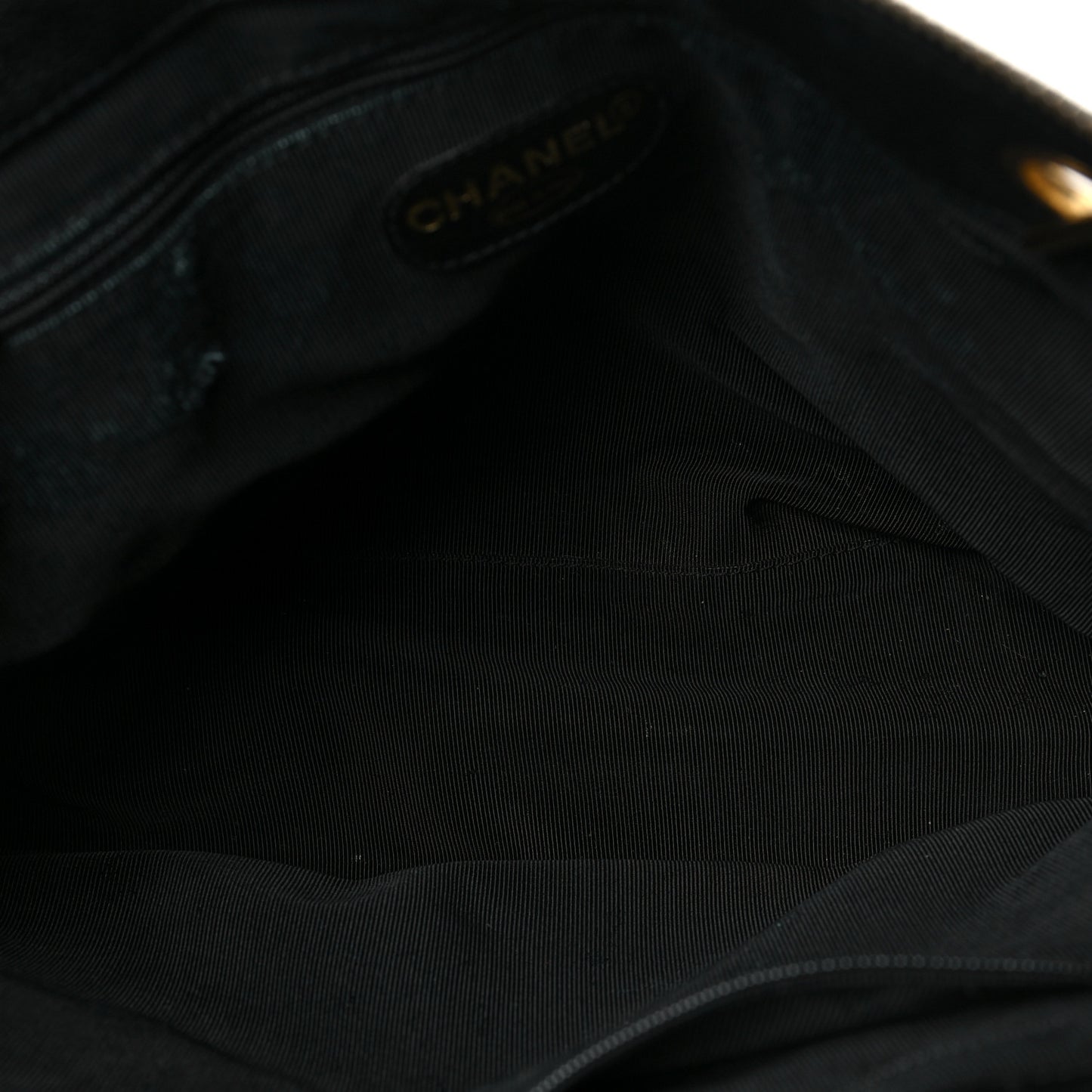 Caviar Quilted Flap Shoulder Bag Black