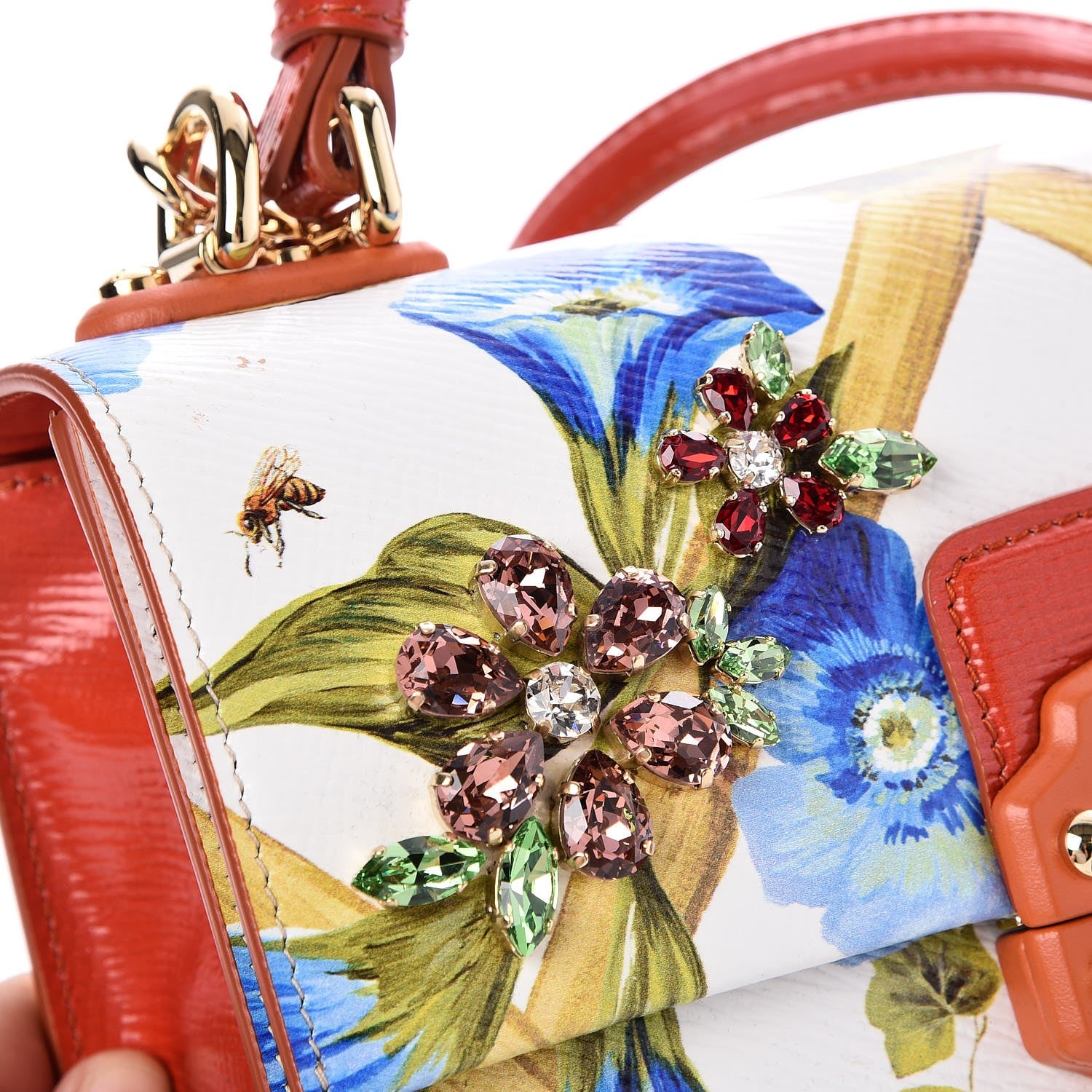 Dolce & Gabbana Calfskin Lucia Printed Top Handle Bag 10 of 11
