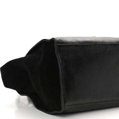 Celine Vernice Suede Medium Trapeze Black 8 of 15