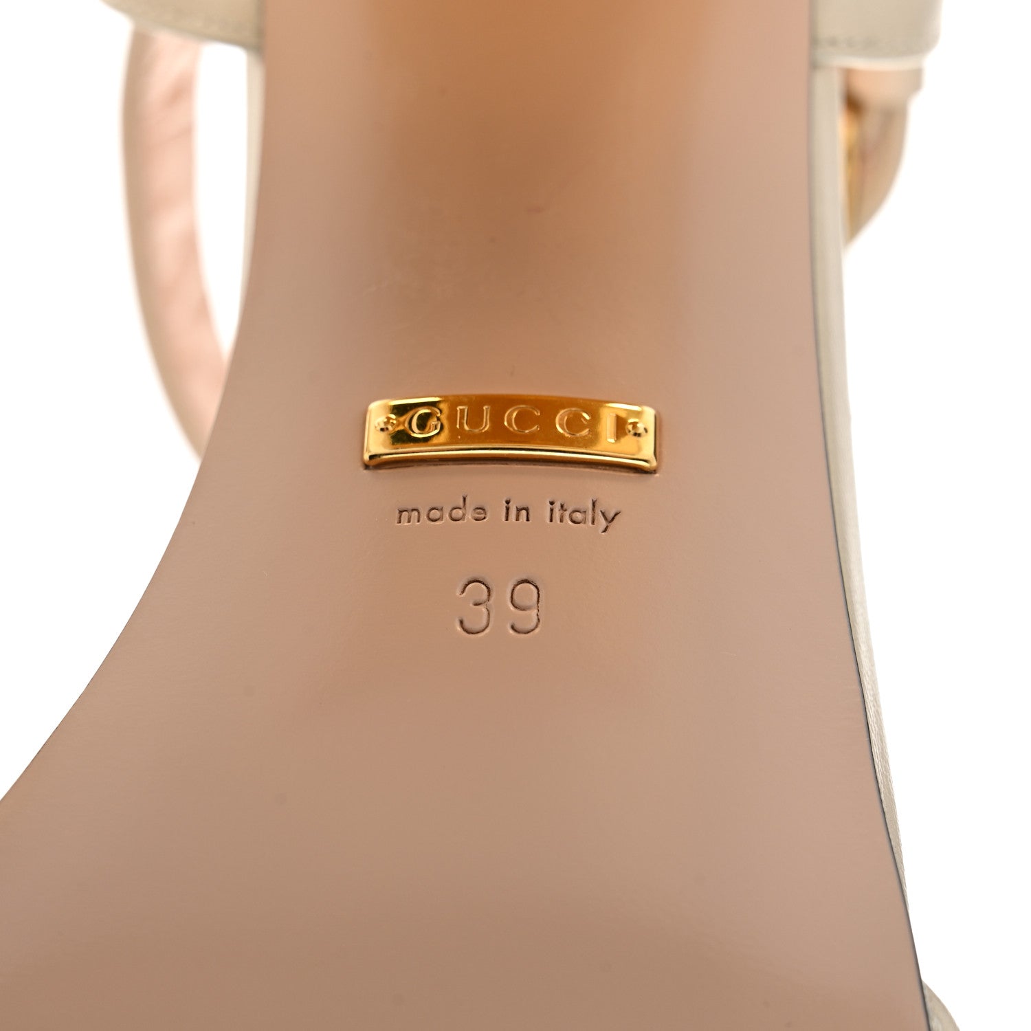 Gucci Nappa Horsebit Cross Strap 95mm Sandals 39 Mystic White 8 of 9