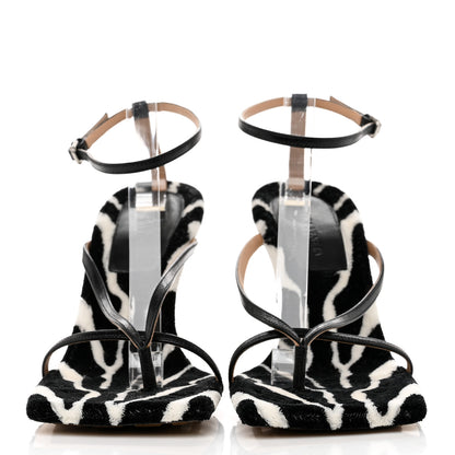 Bottega Veneta Microfiber Stretch Multi Strap 90mm Sandals 40.5 White Zebra 2 of 7