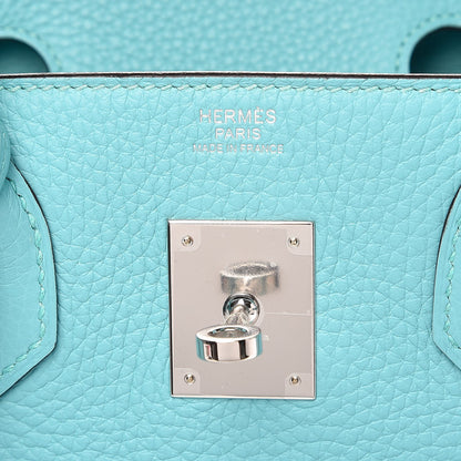 Hermes Taurillon Clemence Birkin 30 Bleu Atoll 6 of 34