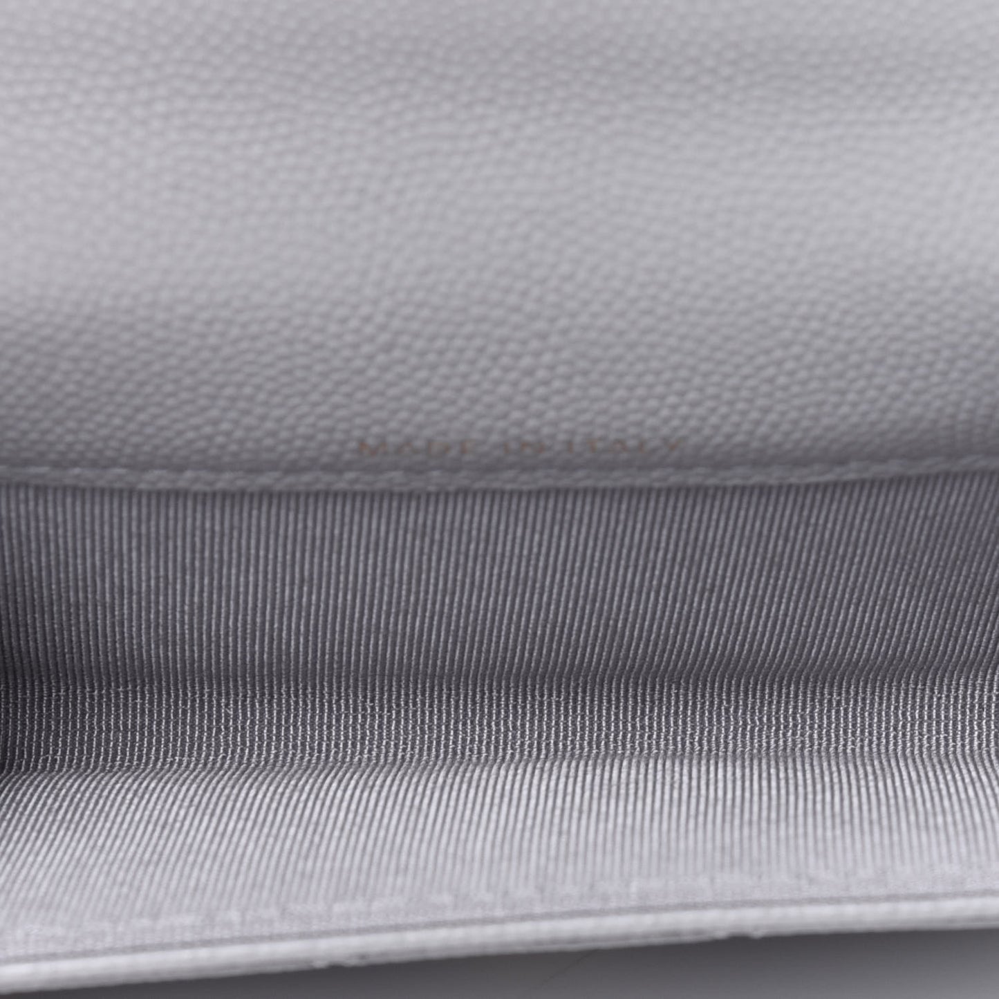Caviar Quilted Flap Card Holder Wallet Grey