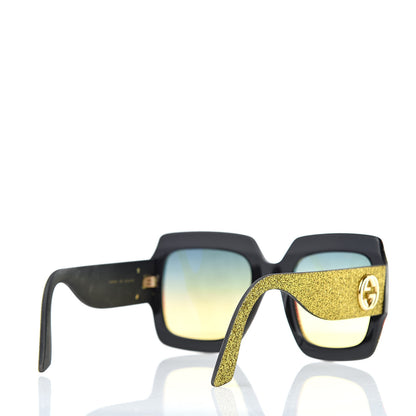 Gucci Square Frame GG0102S Sunglasses Glitter Gold Multi 4 of 8