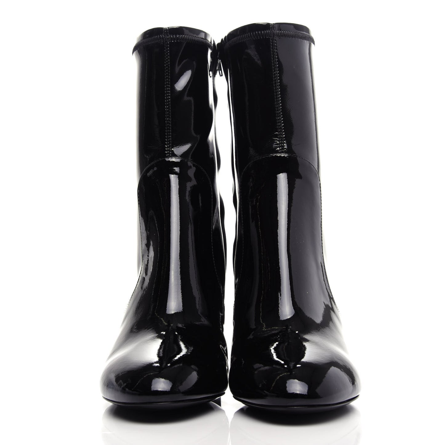 Patent Silhouette Ankle Boots 38 Black