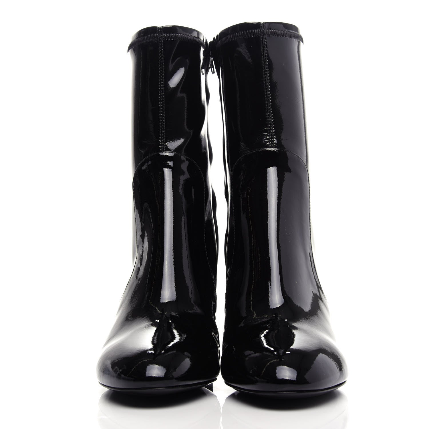 Louis Vuitton Patent Silhouette Ankle Boots 38 Black 2 of 10