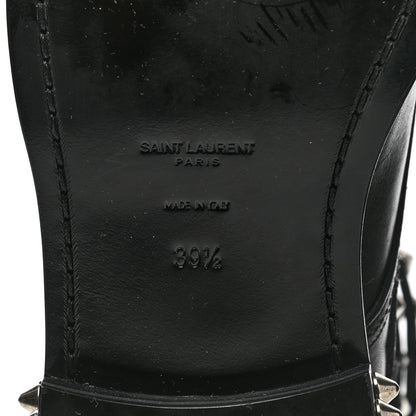 Saint Laurent Smooth Calfskin Studded Womens Punk Ranger Boots 39.5 Black 6 of 11