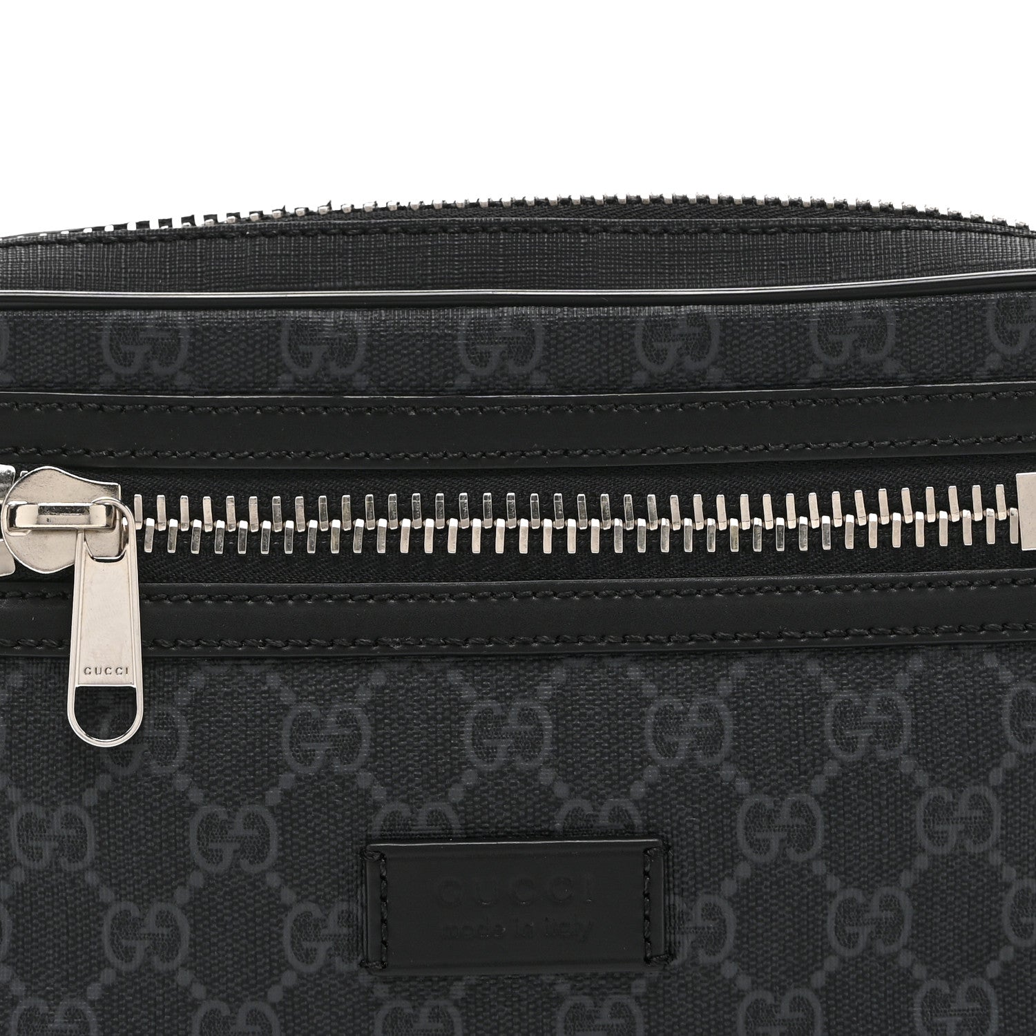 Gucci Soft GG Supreme Monogram Web Belt Bag Black Grey 9 of 11