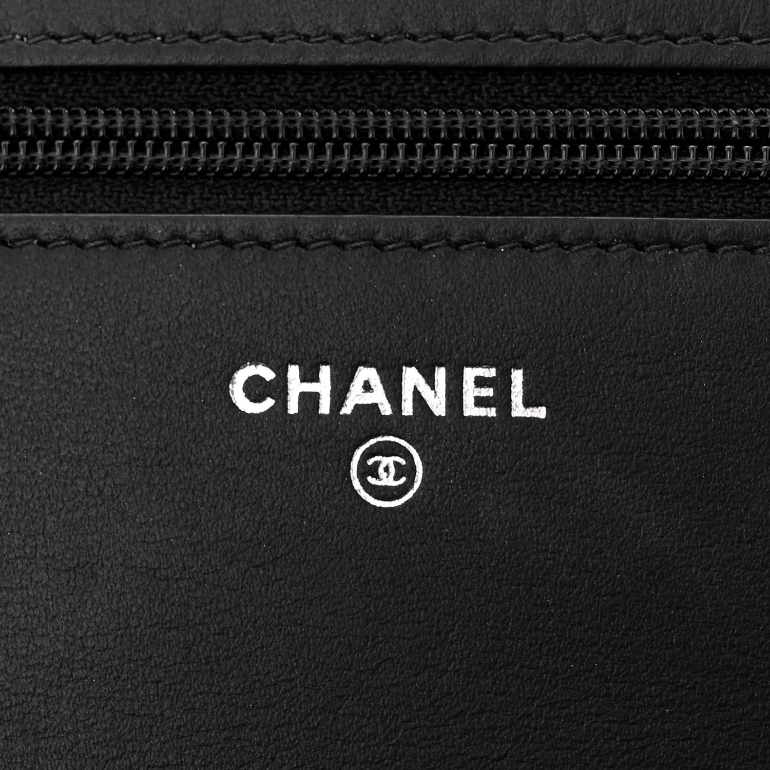 Chanel Calfskin Painted Chevron Embossed Boy Wallet On Chain WOC Black 6 of 15