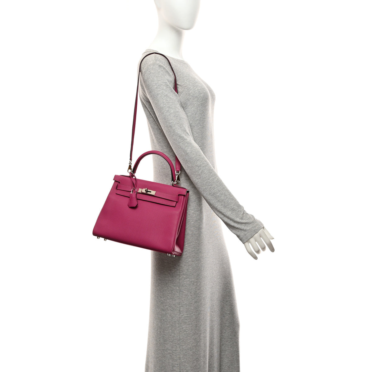 Hermes Togo Kelly Retourne 28 Rose Pourpre 2 of 10