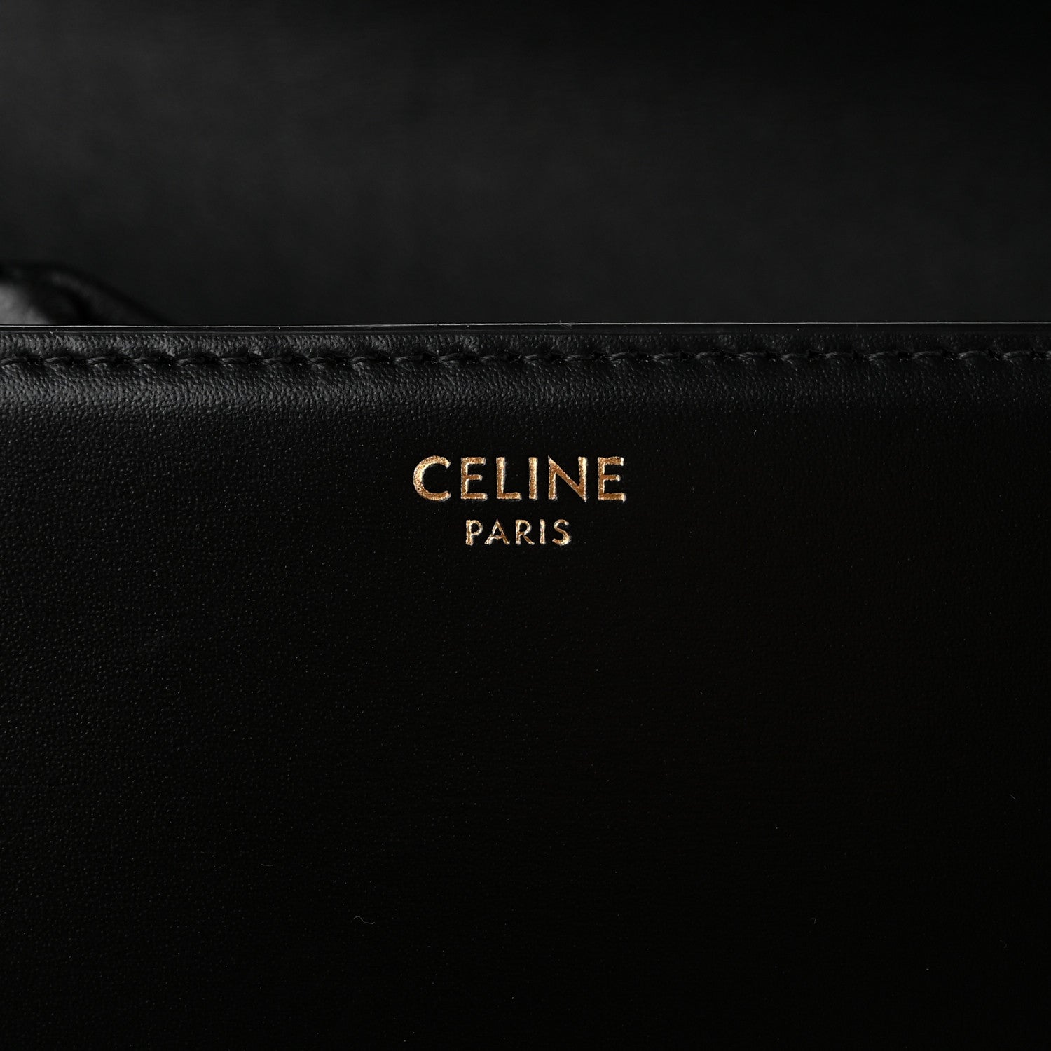 Celine Shiny Calfskin Medium Triomphe  Black 6 of 11