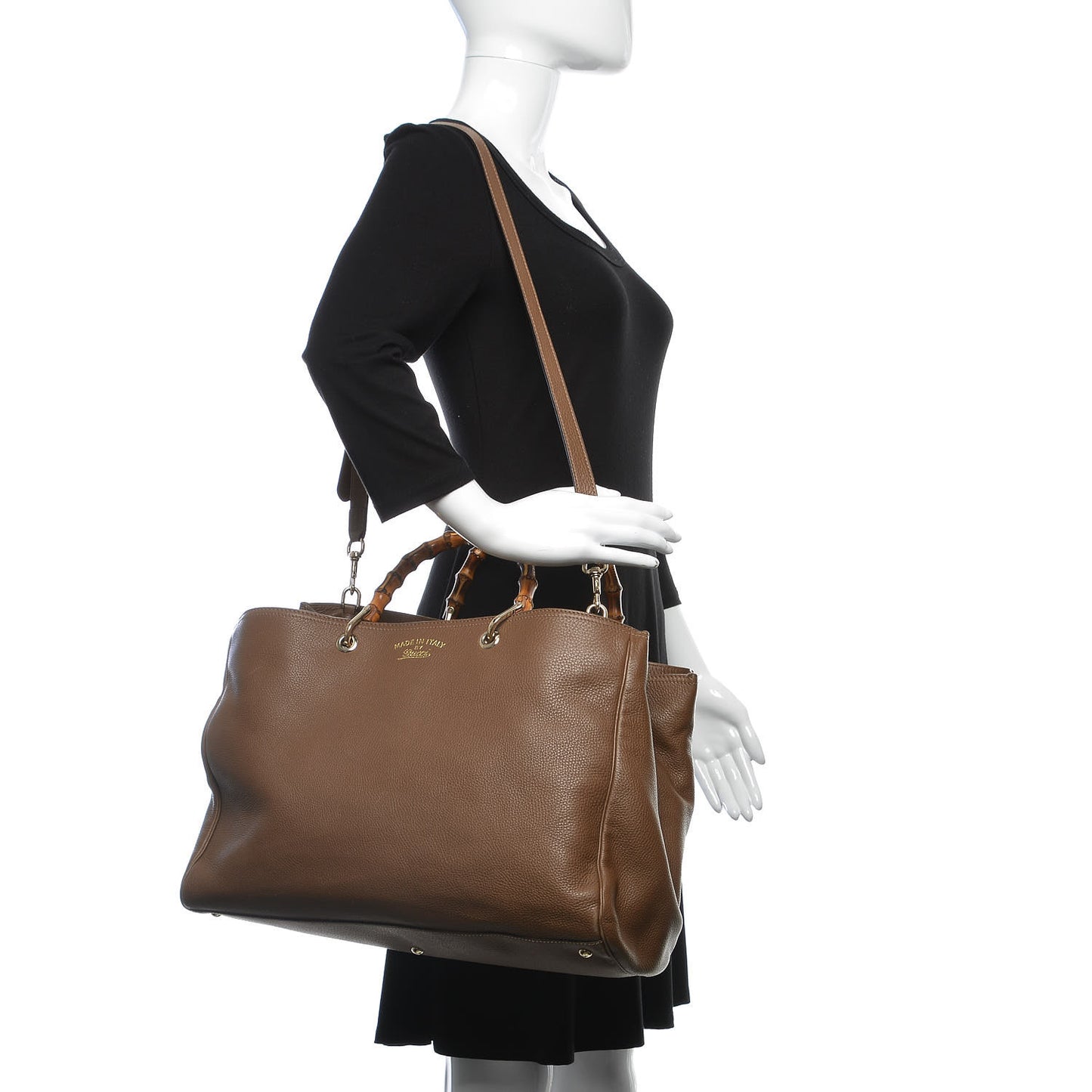 Cellarius Calfskin Large Bamboo Shopper Tote Acero