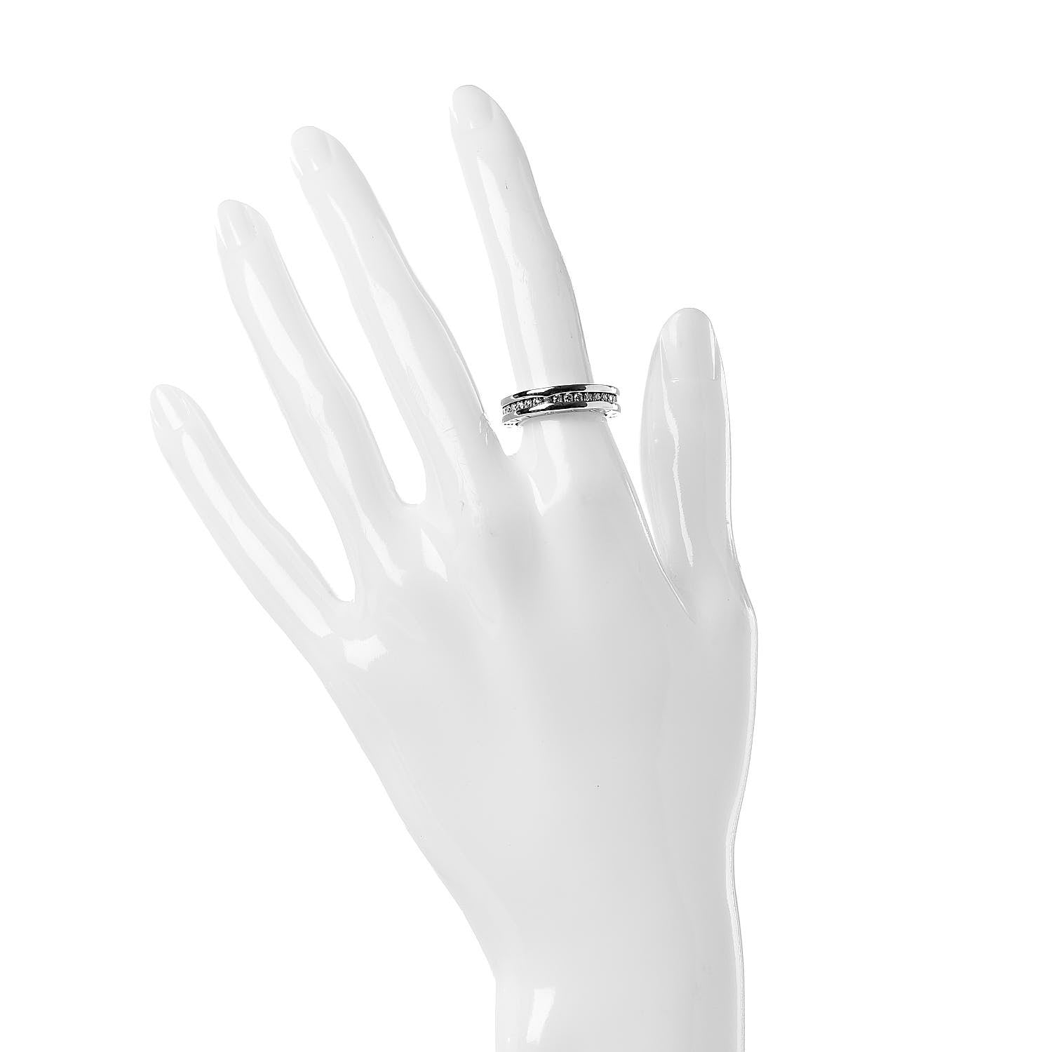 Bulgari 18K White Gold Diamond B.Zero1 One-Band Pave Ring 51 5.75 2 of 5