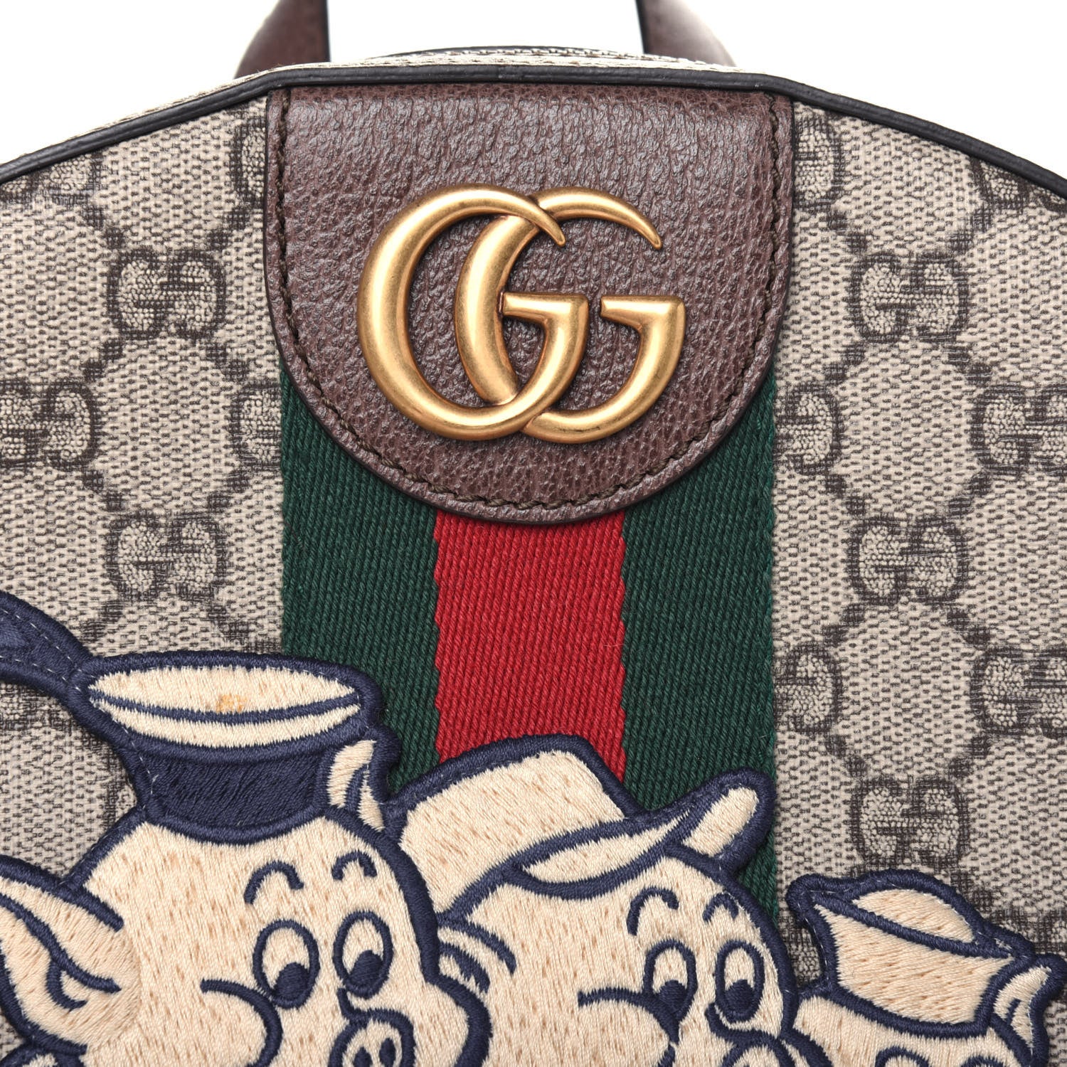 Gucci X DISNEY GG Supreme Monogram Web Three Little Pigs Ophidia Dome Backpack Beige New Acero 23 of 23