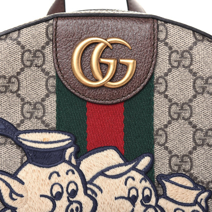 Gucci X DISNEY GG Supreme Monogram Web Three Little Pigs Ophidia Dome Backpack Beige New Acero 23 of 23