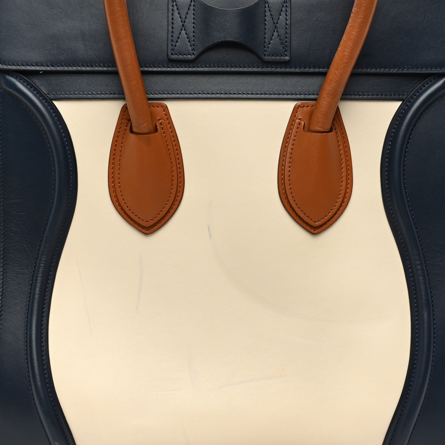 Celine Elephant Calfskin Mini Tri-Color Luggage Brown 10 of 13