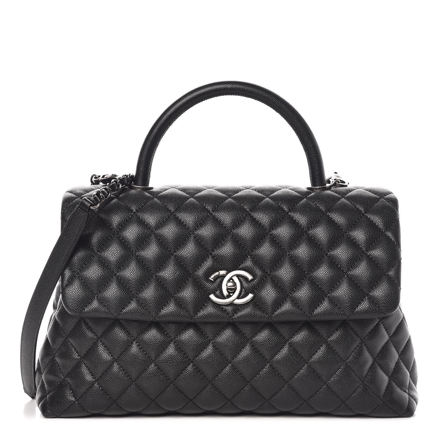 Chanel Caviar Quilted Medium Coco Handle Flap Black 1 of 10