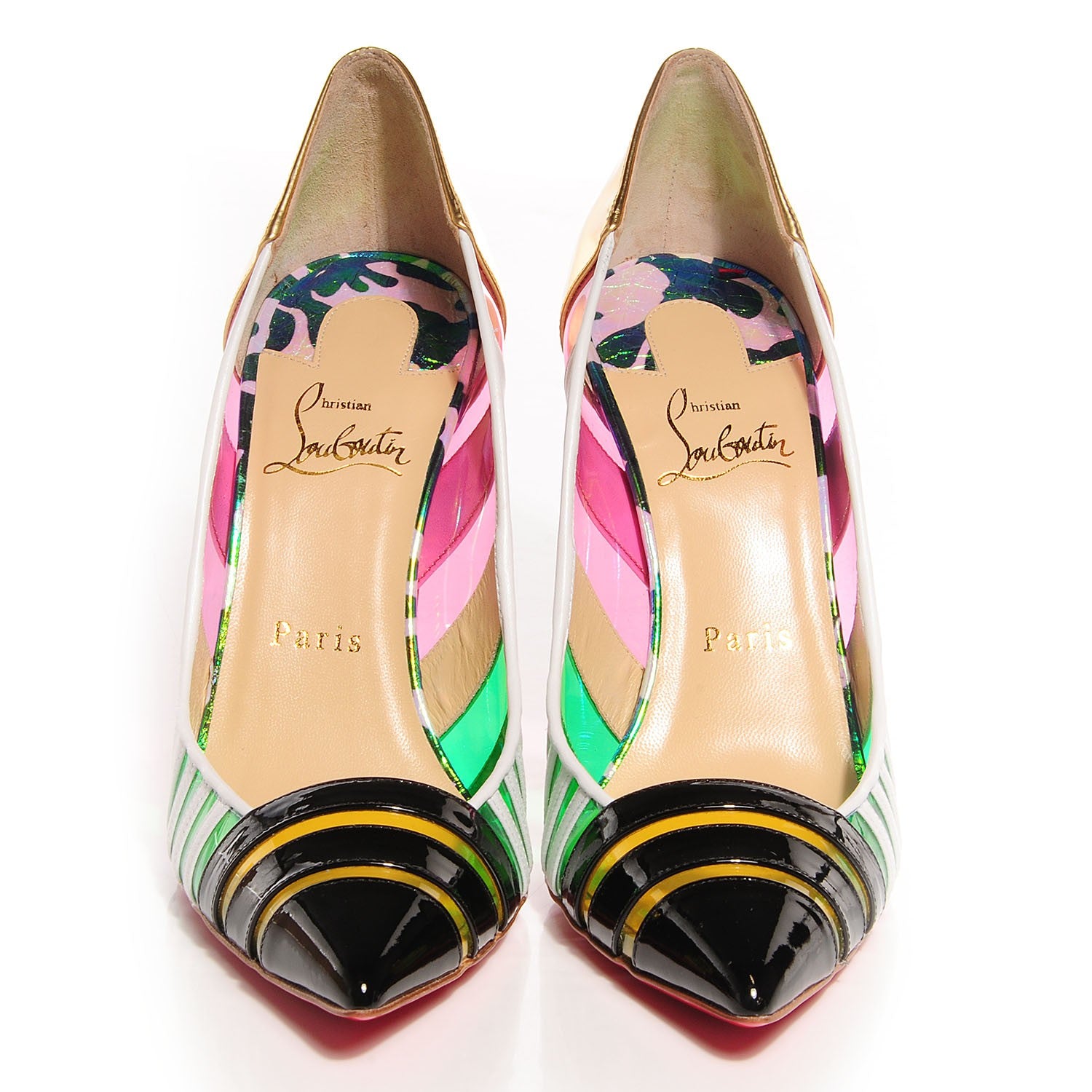 Christian Louboutin Patent Kid PVC Bandy 100 Pumps 38 Multicolor 2 of 7