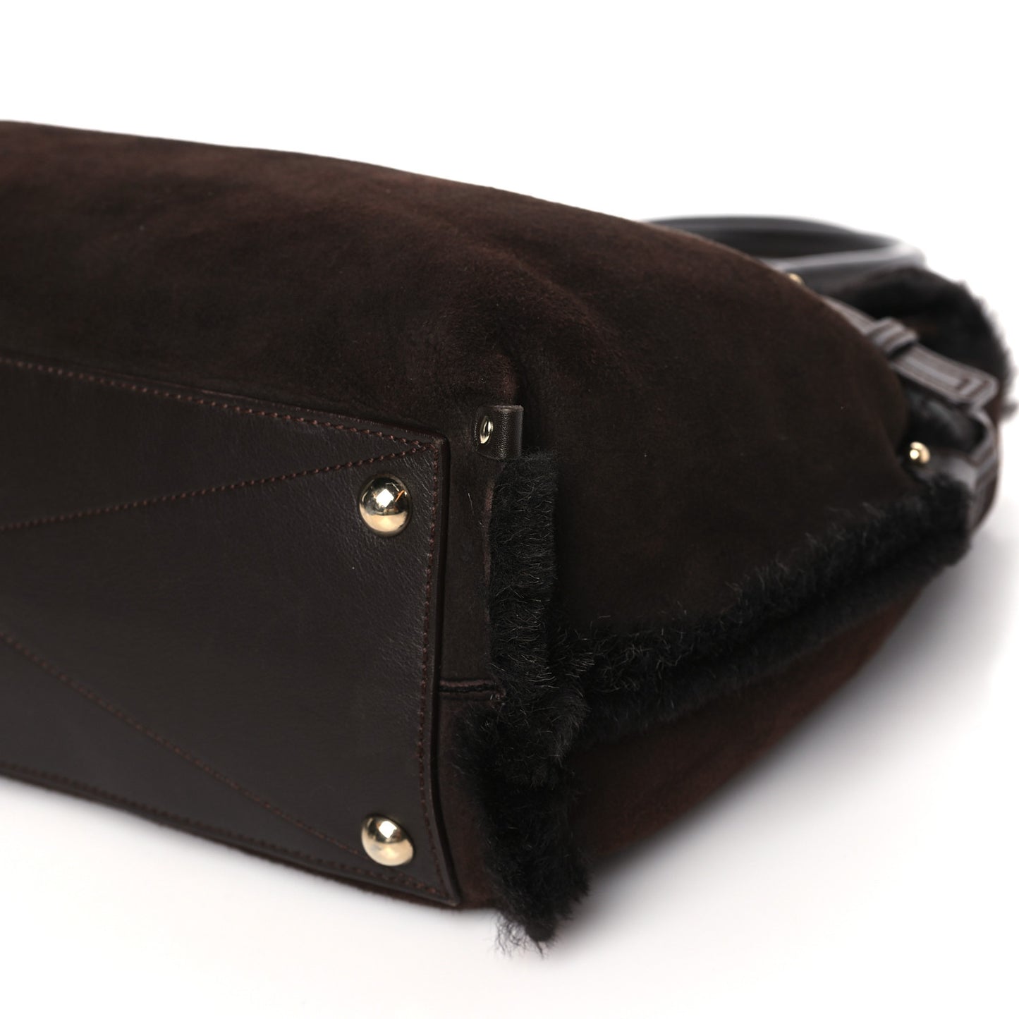 SALVATORE FERRAGAMO Suede Stitched Hobo Brown