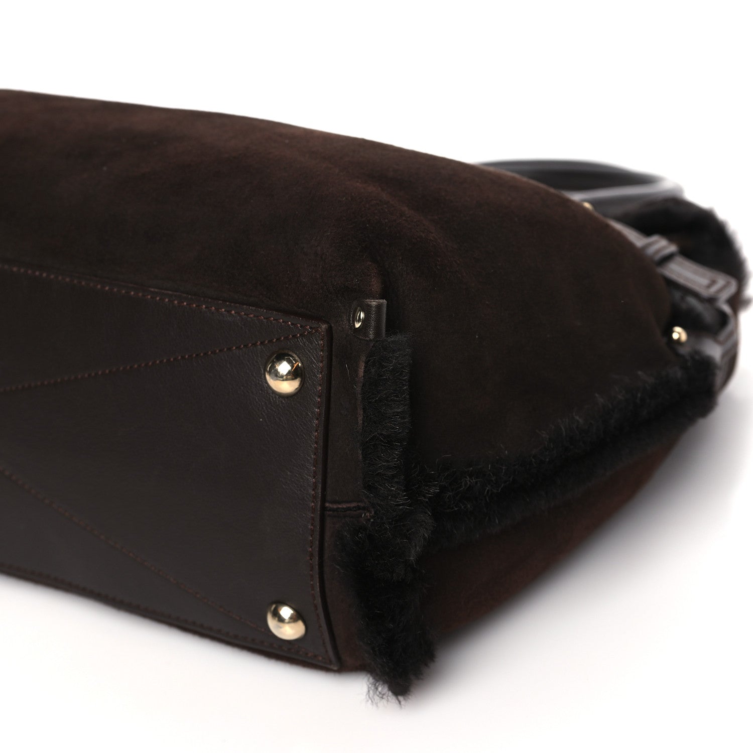 Salvatore Ferragamo SALVATORE FERRAGAMO Suede Stitched Hobo Brown 9 of 10