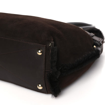 Salvatore Ferragamo SALVATORE FERRAGAMO Suede Stitched Hobo Brown 9 of 10