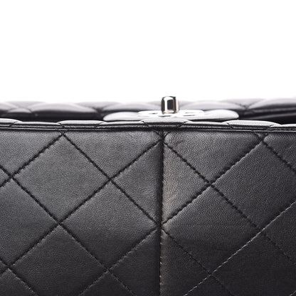 Chanel Lambskin Quilted Jumbo Double Flap Black 10 of 16
