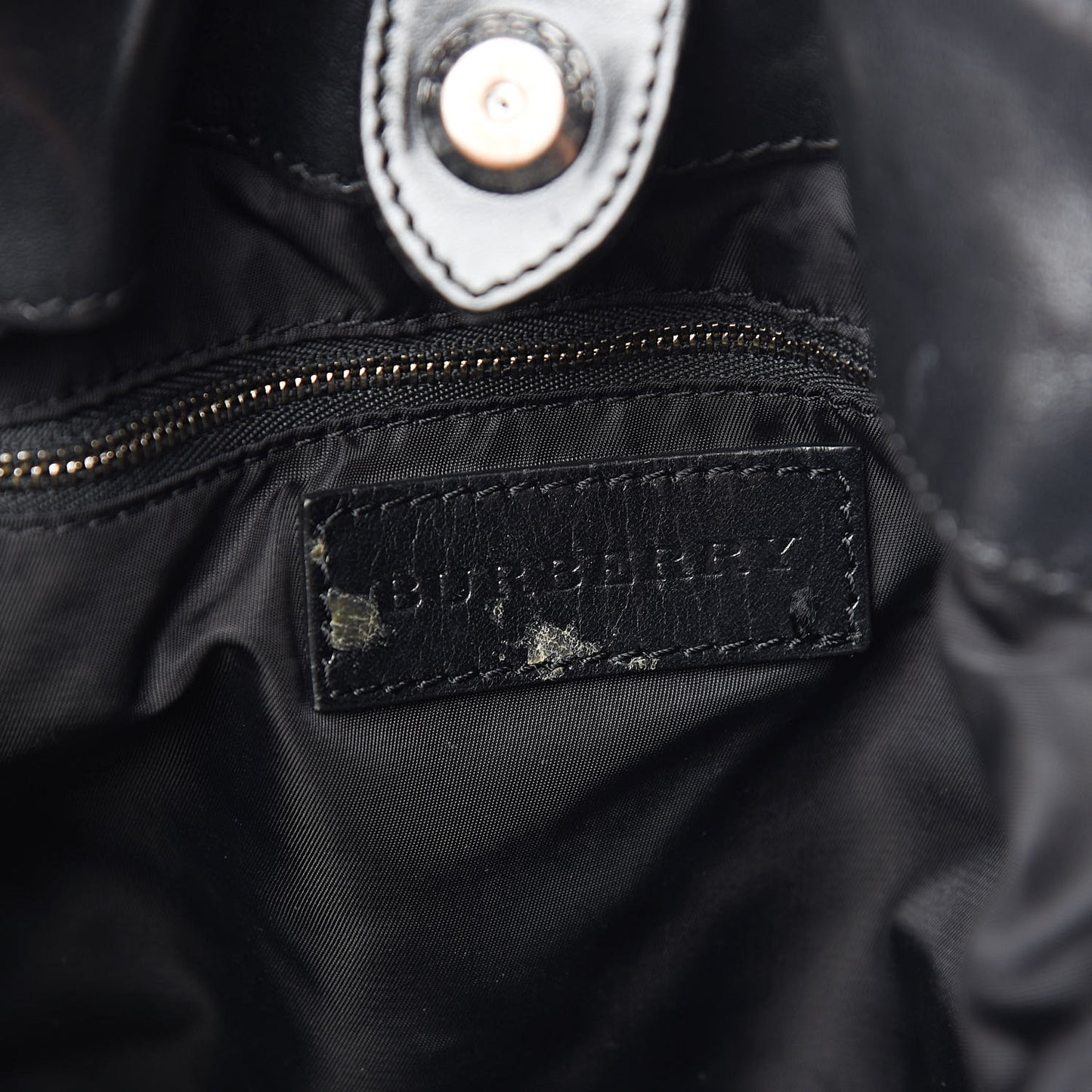 Nylon Beat Check Studded Hobo Black